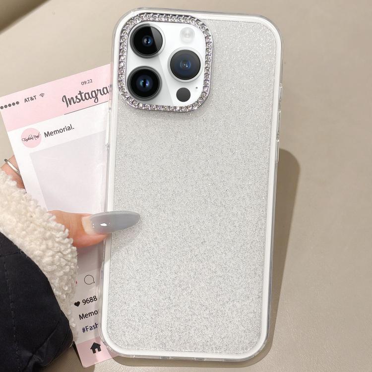 For iPhone 12 Pro Rhinestone-Embedded Camera Frame Glitter Full Coverage Phone Case