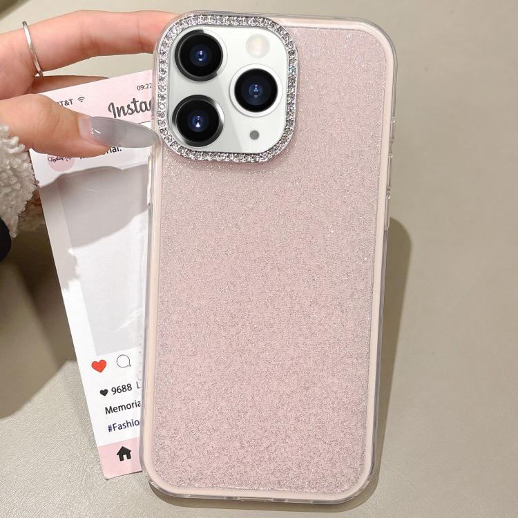 For iPhone 11 Pro Max Rhinestone-Embedded Camera Frame Glitter Full Coverage Phone Case