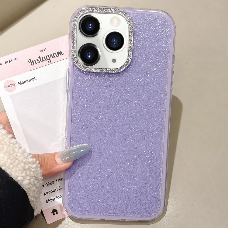 For iPhone 11 Pro Max Rhinestone-Embedded Camera Frame Glitter Full Coverage Phone Case