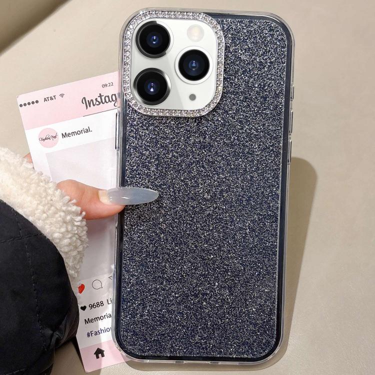 For iPhone 11 Pro Max Rhinestone-Embedded Camera Frame Glitter Full Coverage Phone Case