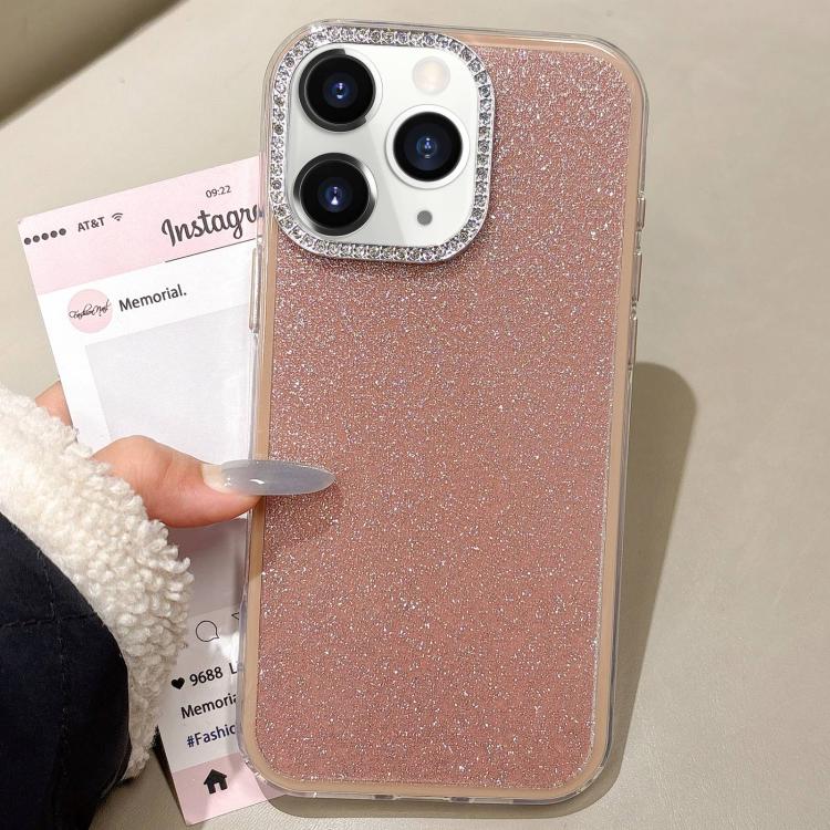 For iPhone 11 Pro Max Rhinestone-Embedded Camera Frame Glitter Full Coverage Phone Case