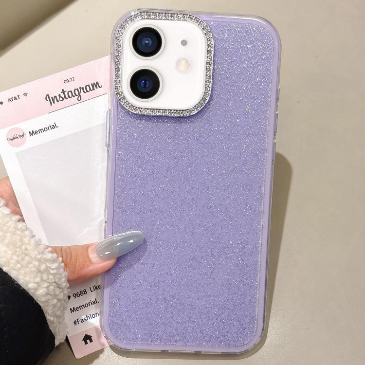 For iPhone 11 Rhinestone-Embedded Camera Frame Glitter Full Coverage Phone Case