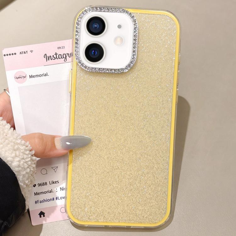 For iPhone 11 Rhinestone-Embedded Camera Frame Glitter Full Coverage Phone Case