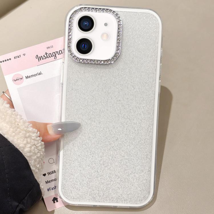 For iPhone 11 Rhinestone-Embedded Camera Frame Glitter Full Coverage Phone Case