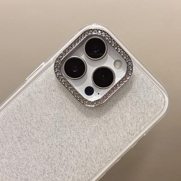 For iPhone 16 Plus Rhinestone-Embedded Camera Frame Glitter Full Coverage Phone Case