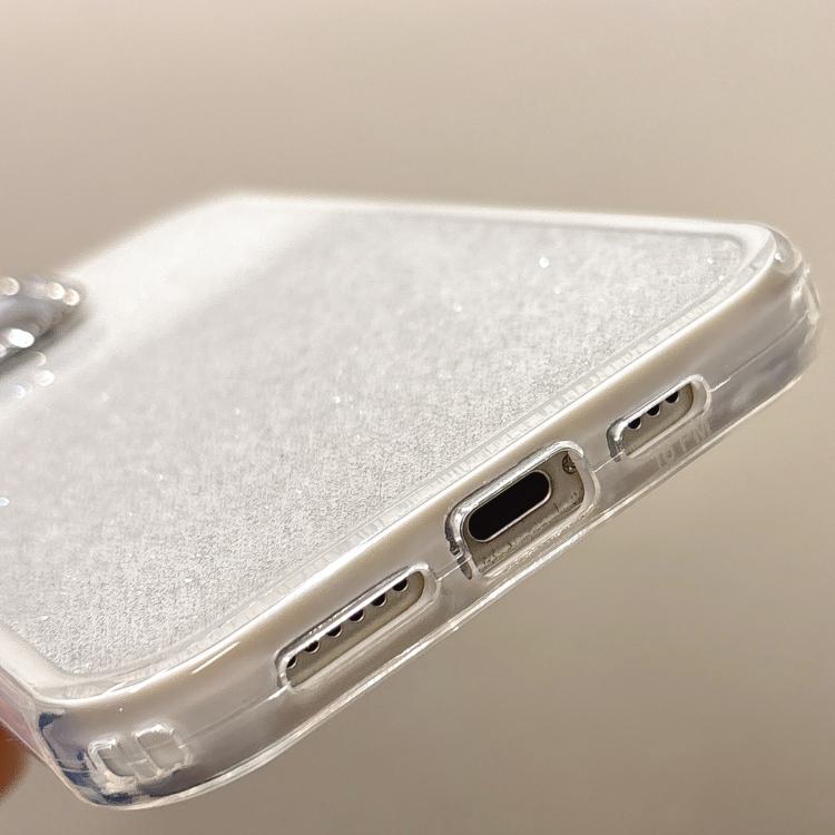 For iPhone 16 Pro Max Rhinestone-Embedded Camera Frame Glitter Full Coverage Phone Case