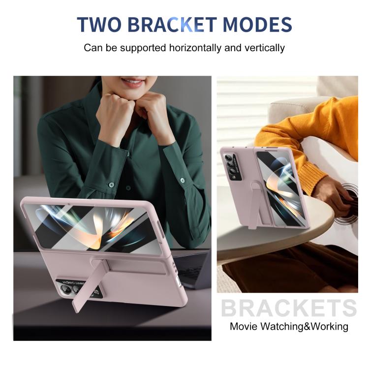 For Samsung Galaxy Z Fold4 Integrated Skin Feel Fold Holder Phone Case