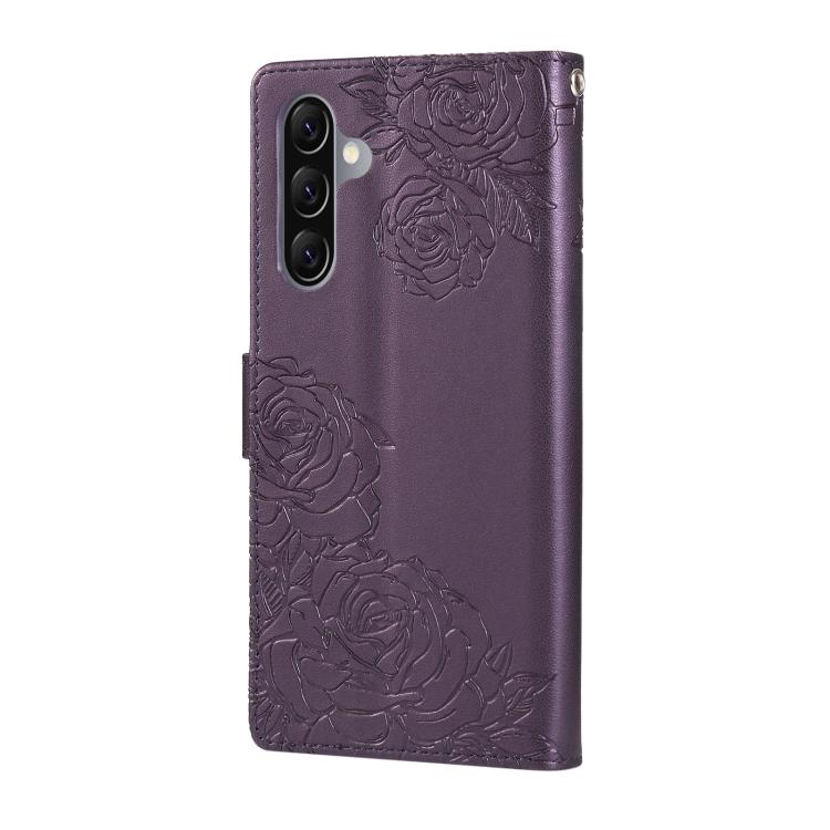 For Samsung Galaxy A26 5G Rose Flower Embossed 3-Card Slots Leather Phone Case