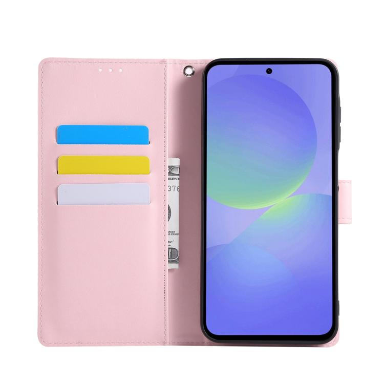 For Samsung Galaxy A37 5G / A36 5G Rose Flower Embossed 3-Card Slots Leather Phone Case