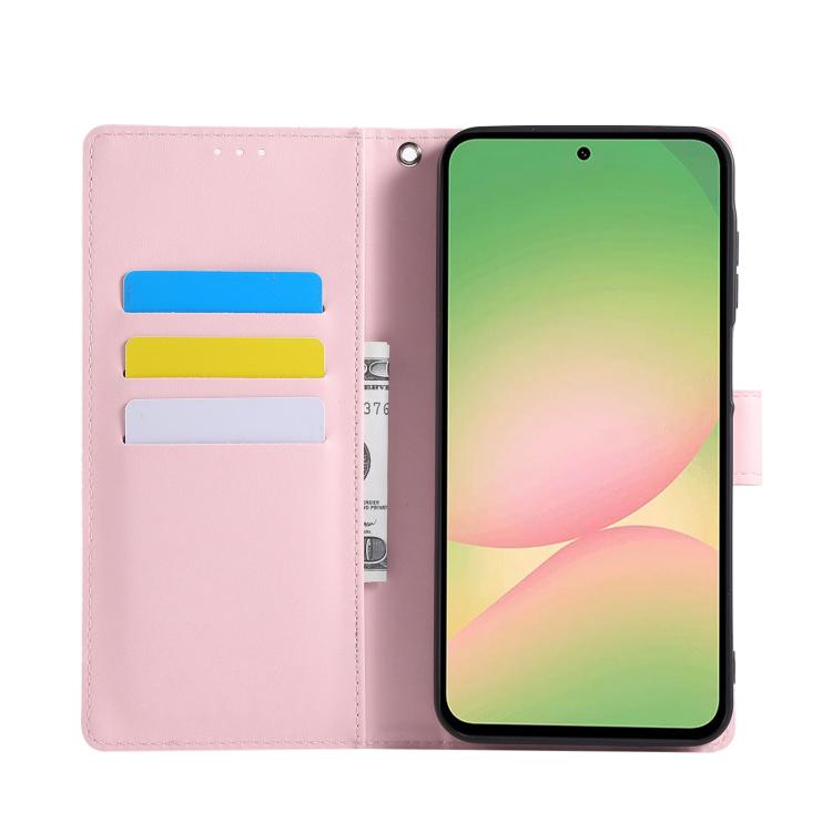 For Samsung Galaxy A56 5G Rose Flower Embossed 3-Card Slots Leather Phone Case