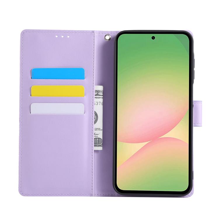 For Samsung Galaxy A56 5G Rose Flower Embossed 3-Card Slots Leather Phone Case