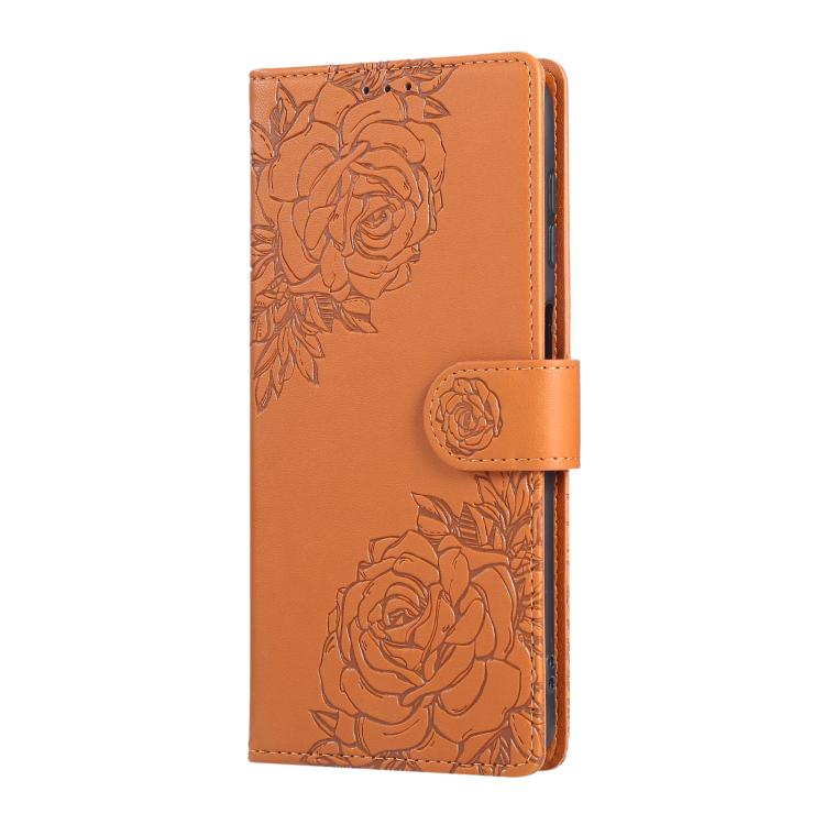 For Samsung Galaxy A13 4G / 5G Rose Flower Embossed 3-Card Slots Leather Phone Case