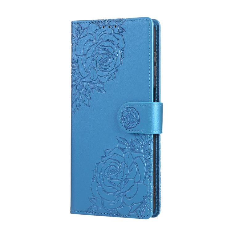 For Samsung Galaxy A13 4G / 5G Rose Flower Embossed 3-Card Slots Leather Phone Case