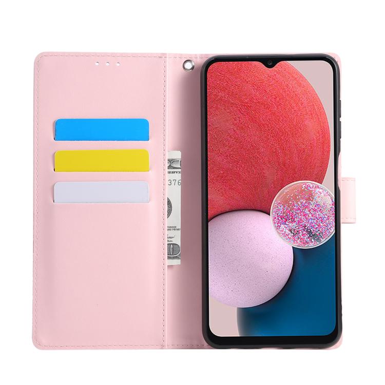For Samsung Galaxy A13 4G / 5G Rose Flower Embossed 3-Card Slots Leather Phone Case