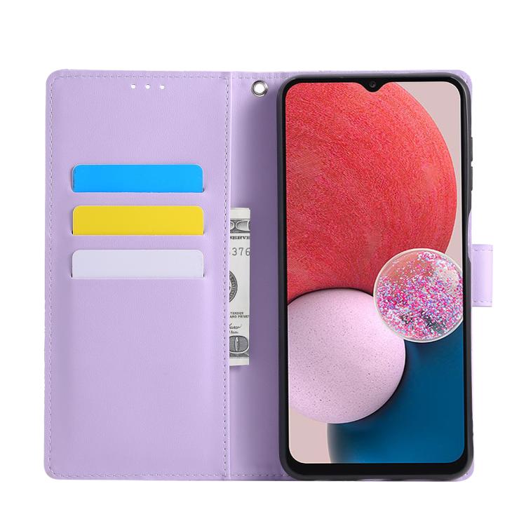 For Samsung Galaxy A13 4G / 5G Rose Flower Embossed 3-Card Slots Leather Phone Case
