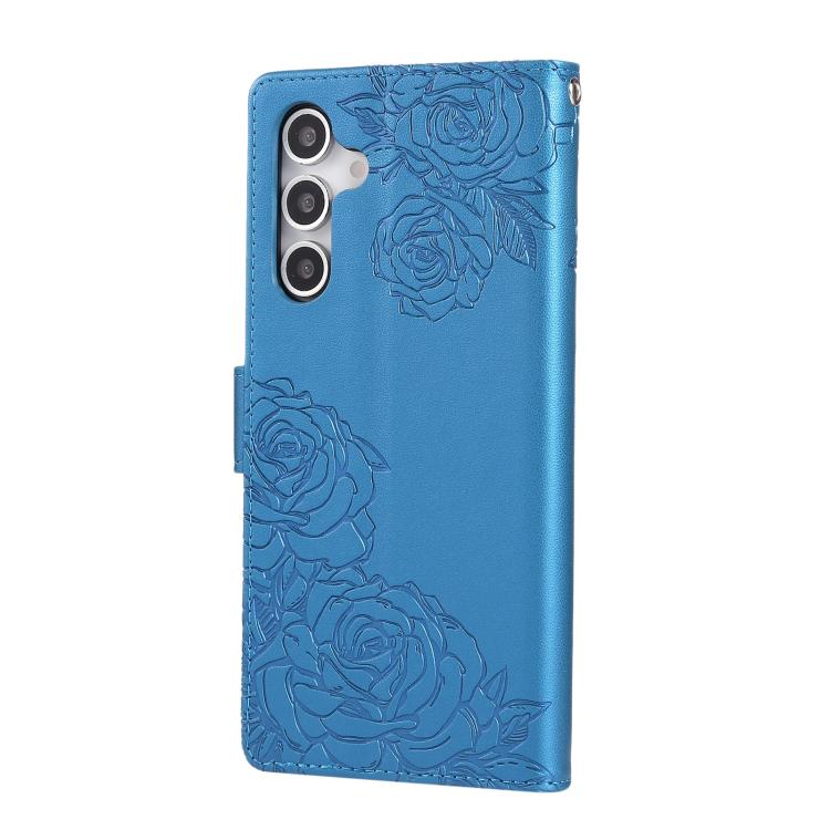 For Samsung Galaxy A05s Rose Flower Embossed 3-Card Slots Leather Phone Case