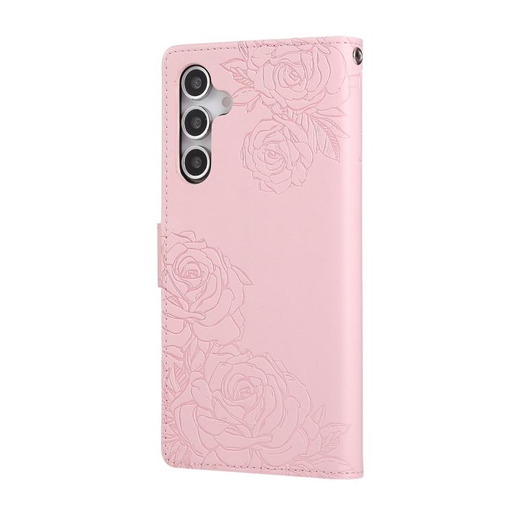 For Samsung Galaxy A05s Rose Flower Embossed 3-Card Slots Leather Phone Case