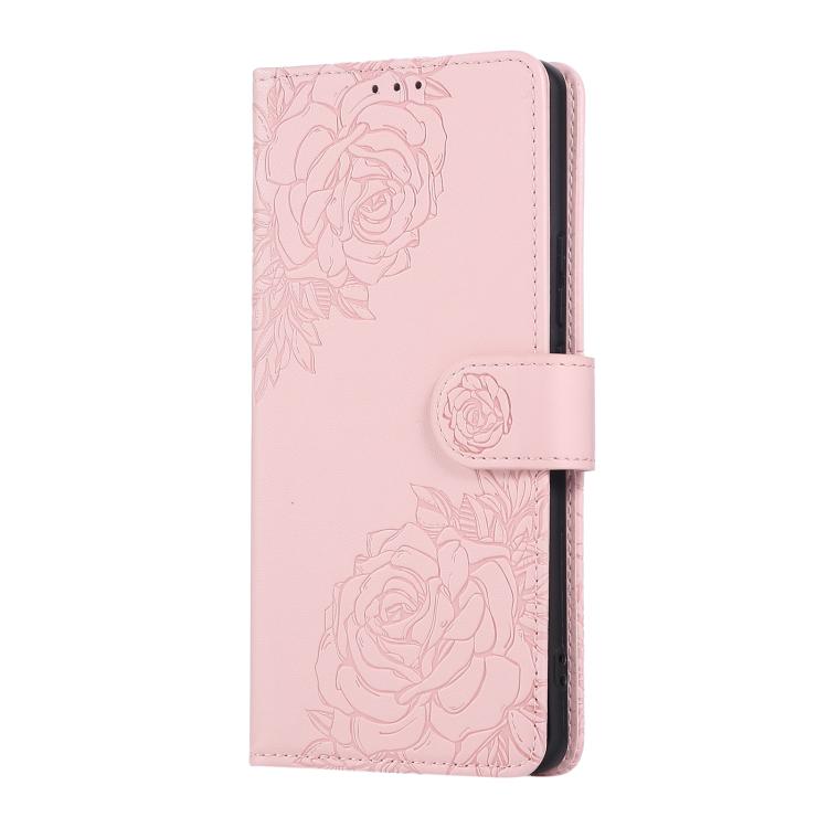 For Samsung Galaxy A07 4G / 5G Rose Flower Embossed 3-Card Slots Leather Phone Case