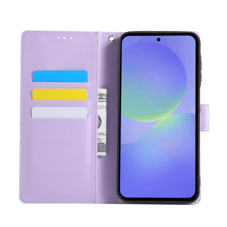 For Samsung Galaxy A57 5G Rose Flower Embossed 3-Card Slots Leather Phone Case
