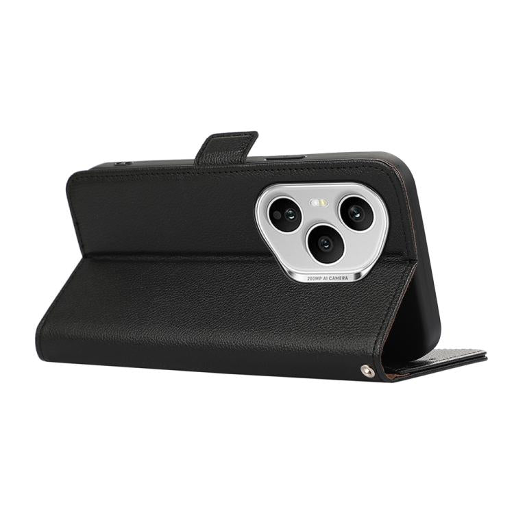 For Honor 400 Pro Global 160.8mm ABEEL Side-Magnetic Litchi Pattern Leather RFID Phone Case