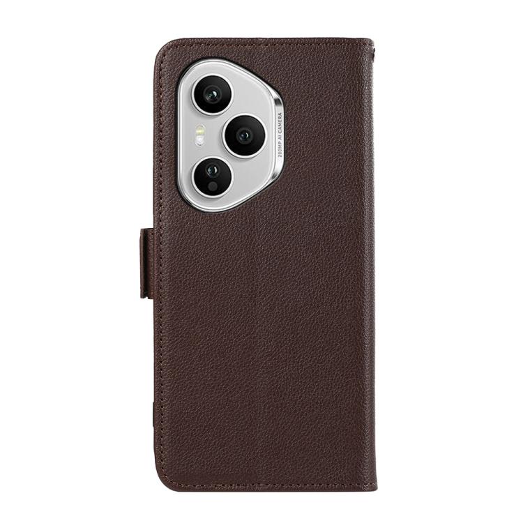 For Honor 400 Pro Global 160.8mm ABEEL Side-Magnetic Litchi Pattern Leather RFID Phone Case
