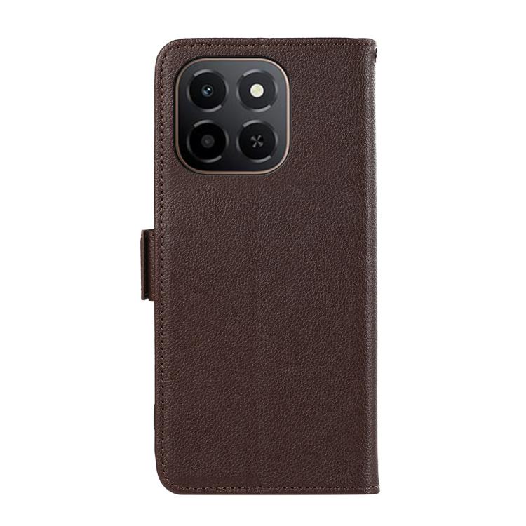 For Honor X6c 4G ABEEL Side-Magnetic Litchi Pattern Leather RFID Phone Case