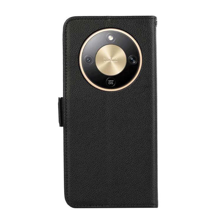 For Honor X9d 5G / Magic8 Lite ABEEL Side-Magnetic Litchi Pattern Leather RFID Phone Case