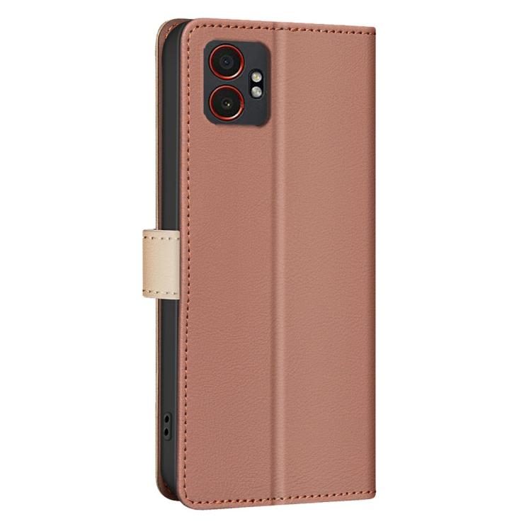 For Samsung Galaxy XCover 7 Pro Color Matching RFID Anti-theft Leather Phone Case