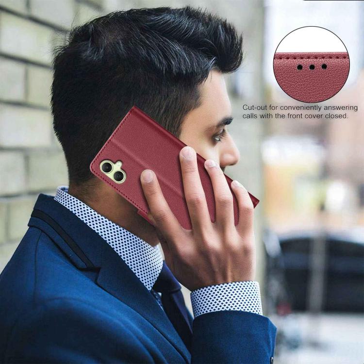 For Samsung Galaxy M06 5G / F06 5G Litchi Texture RFID Anti-theft Leather Phone Case