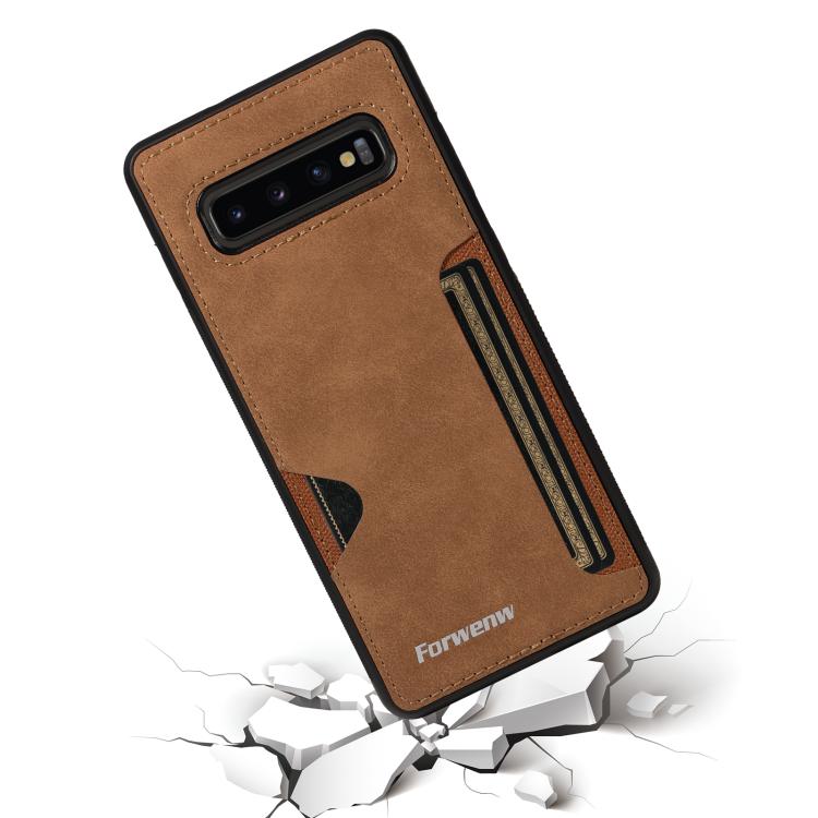For Samsung Galaxy S10+ Forwenw F5 Series Integrated Card Bag Phone Case