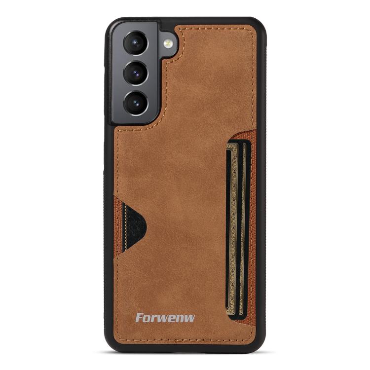 For Samsung Galaxy S21 5G Forwenw F5 Series Integrated Card Bag Phone Case
