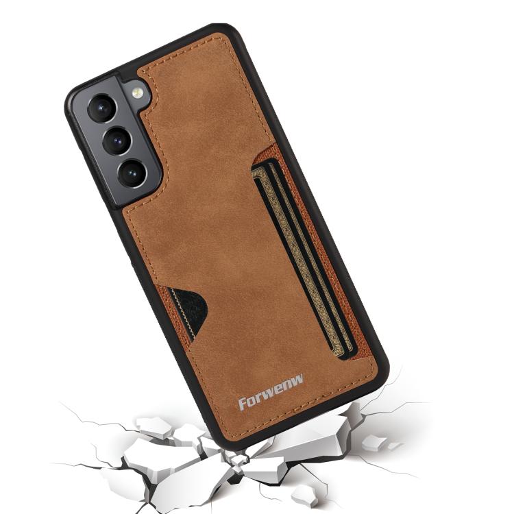 For Samsung Galaxy S21 5G Forwenw F5 Series Integrated Card Bag Phone Case