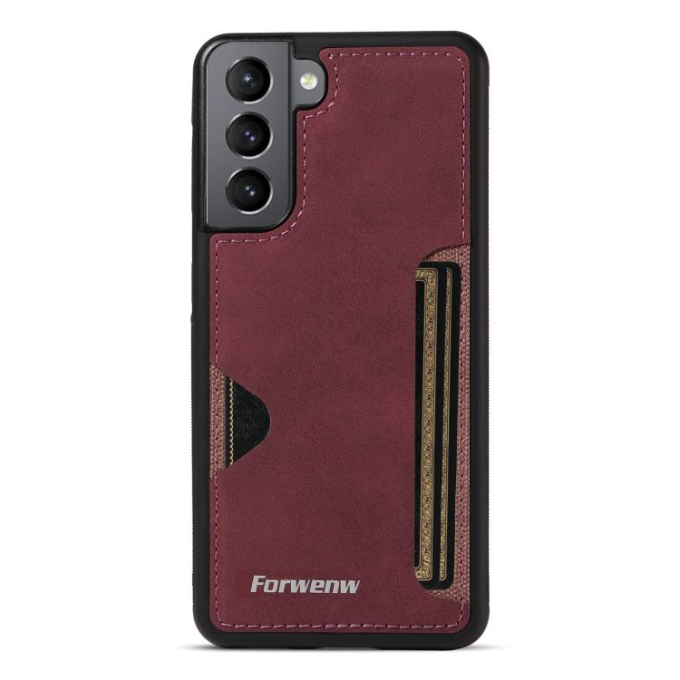 For Samsung Galaxy S21 5G Forwenw F5 Series Integrated Card Bag Phone Case