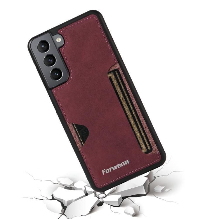 For Samsung Galaxy S21 5G Forwenw F5 Series Integrated Card Bag Phone Case