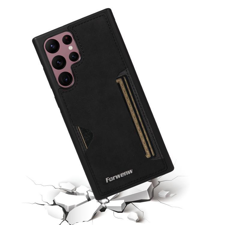 For Samsung Galaxy S22 Ultra 5G Forwenw F5 Series Integrated Card Bag Phone Case