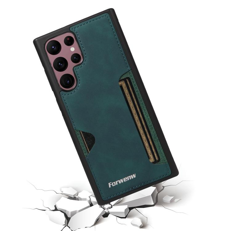 For Samsung Galaxy S22 Ultra 5G Forwenw F5 Series Integrated Card Bag Phone Case