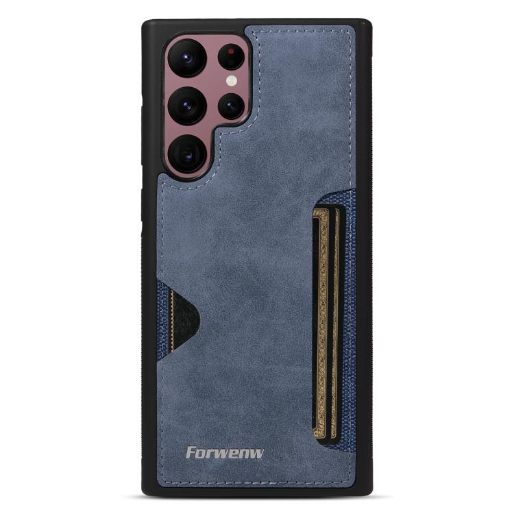 For Samsung Galaxy S22 Ultra 5G Forwenw F5 Series Integrated Card Bag Phone Case