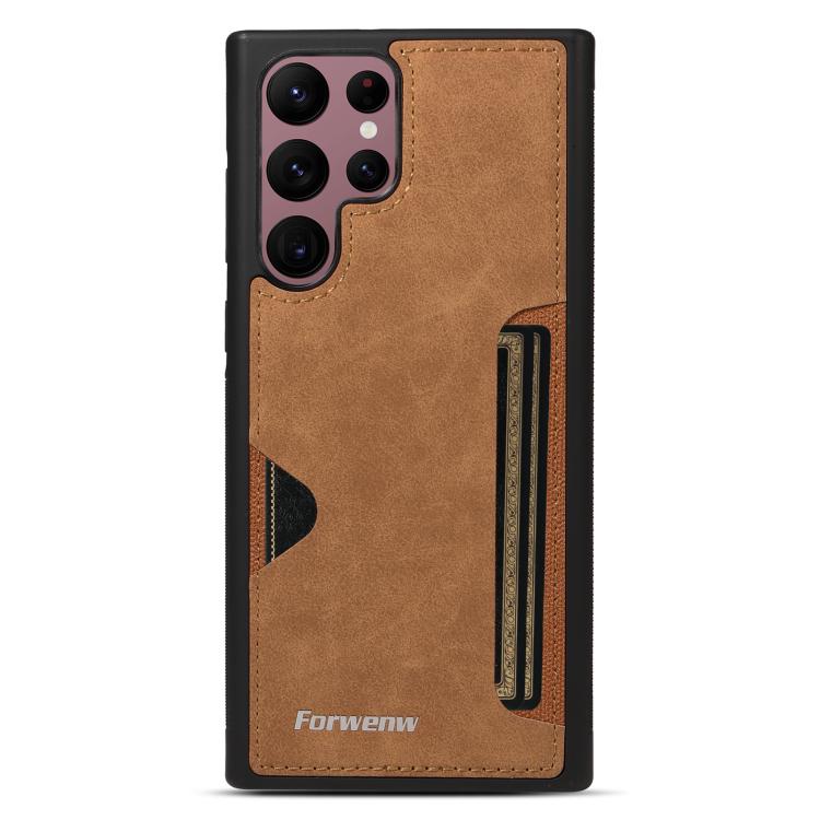 For Samsung Galaxy S22 Ultra 5G Forwenw F5 Series Integrated Card Bag Phone Case