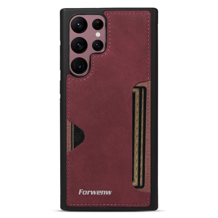 For Samsung Galaxy S22 Ultra 5G Forwenw F5 Series Integrated Card Bag Phone Case