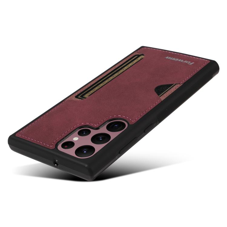 For Samsung Galaxy S22 Ultra 5G Forwenw F5 Series Integrated Card Bag Phone Case