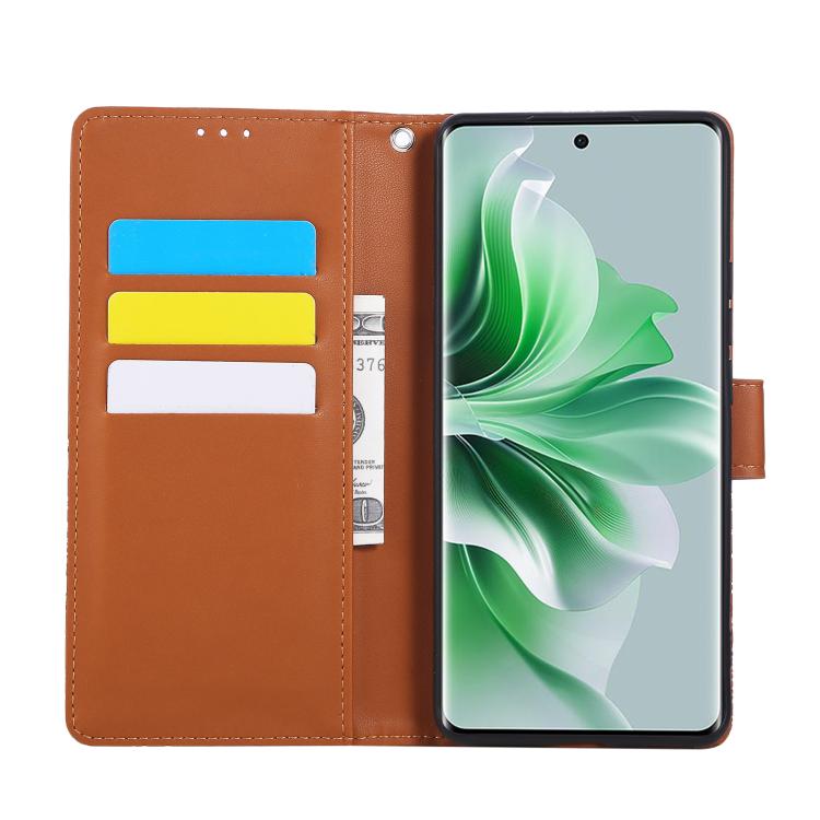 For OPPO Reno11 Global Rose Flower Embossed 3-Card Slots Leather Phone Case