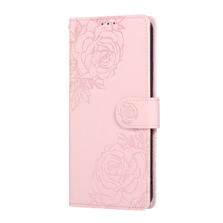 For OPPO Reno12 Pro 5G Global Rose Flower Embossed 3-Card Slots Leather Phone Case