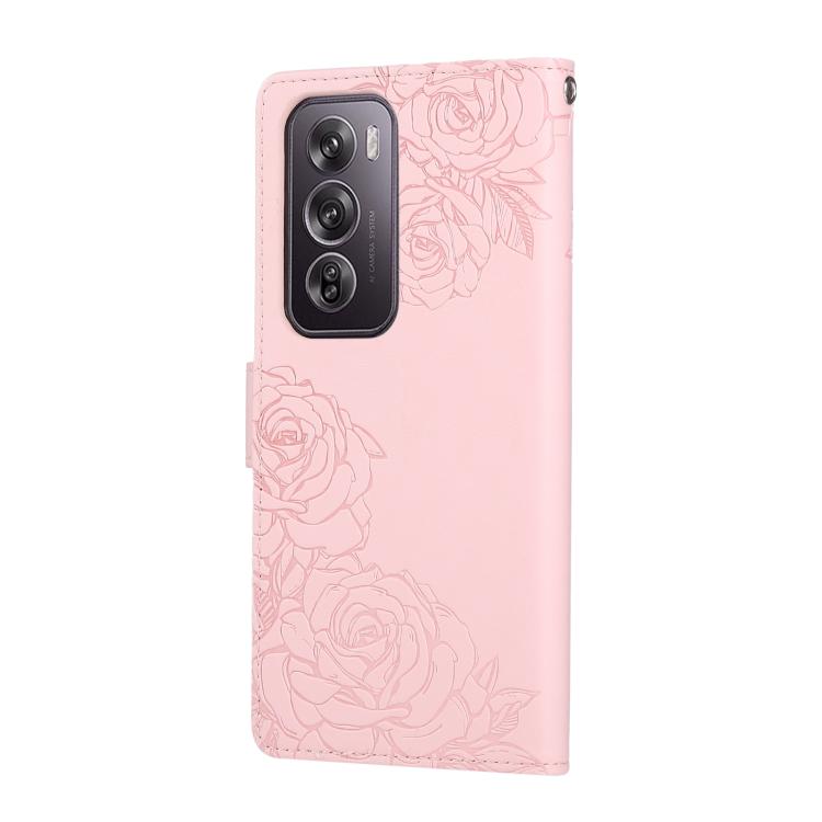 For OPPO Reno12 Pro 5G Global Rose Flower Embossed 3-Card Slots Leather Phone Case