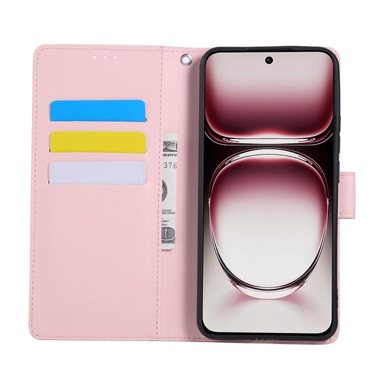 For OPPO Reno12 Pro 5G Global Rose Flower Embossed 3-Card Slots Leather Phone Case