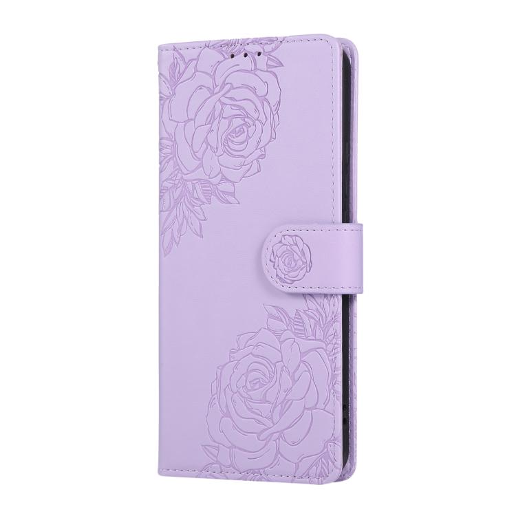 For OPPO Reno12 Pro 5G Global Rose Flower Embossed 3-Card Slots Leather Phone Case