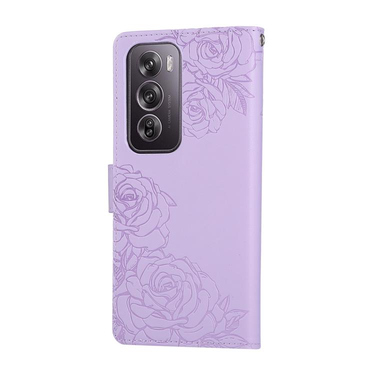 For OPPO Reno12 Pro 5G Global Rose Flower Embossed 3-Card Slots Leather Phone Case