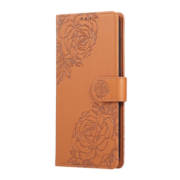 For OPPO A94 4G / F19 Pro Rose Flower Embossed 3-Card Slots Leather Phone Case