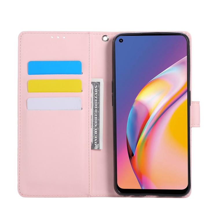 For OPPO A94 4G / F19 Pro Rose Flower Embossed 3-Card Slots Leather Phone Case