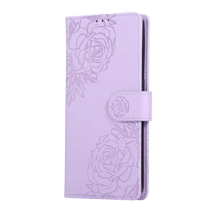 For OPPO A94 4G / F19 Pro Rose Flower Embossed 3-Card Slots Leather Phone Case