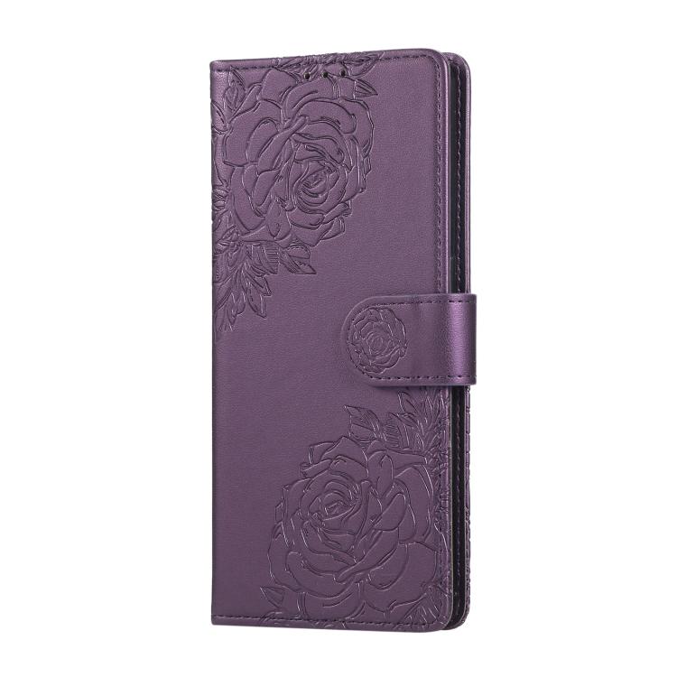 For OPPO A94 4G / F19 Pro Rose Flower Embossed 3-Card Slots Leather Phone Case